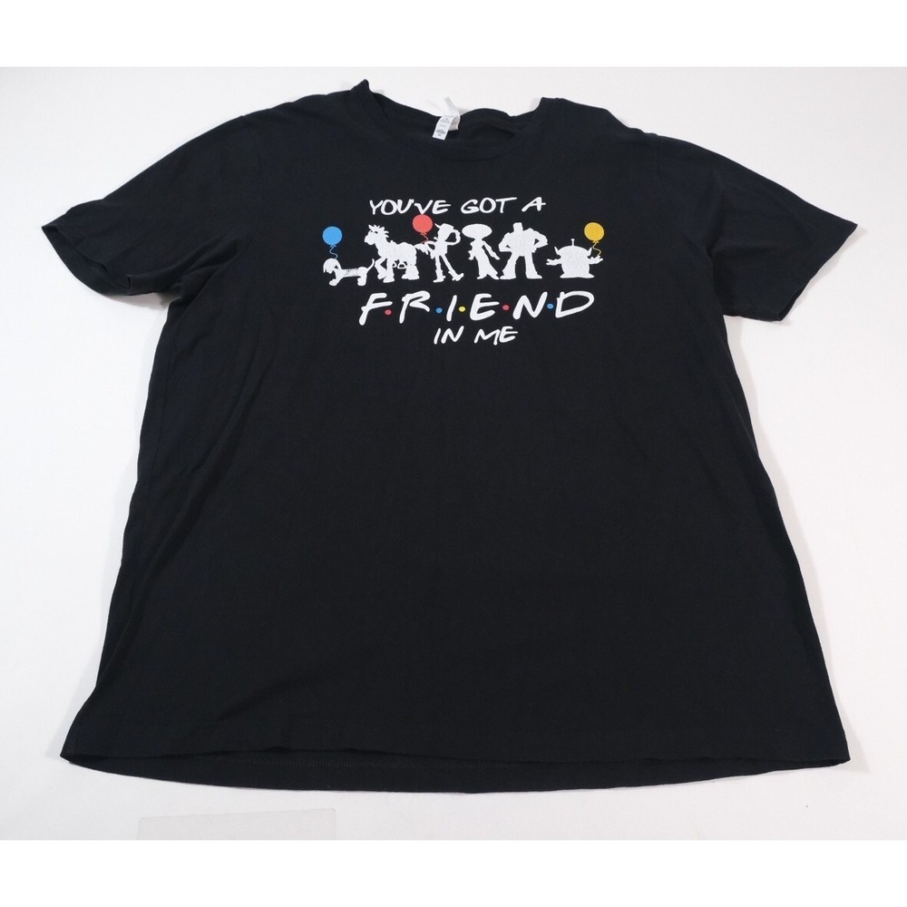 Bella+Canvas T-Shirt Men 2XL Black Toy Story Friends Mashup Graphic Short Sleeve